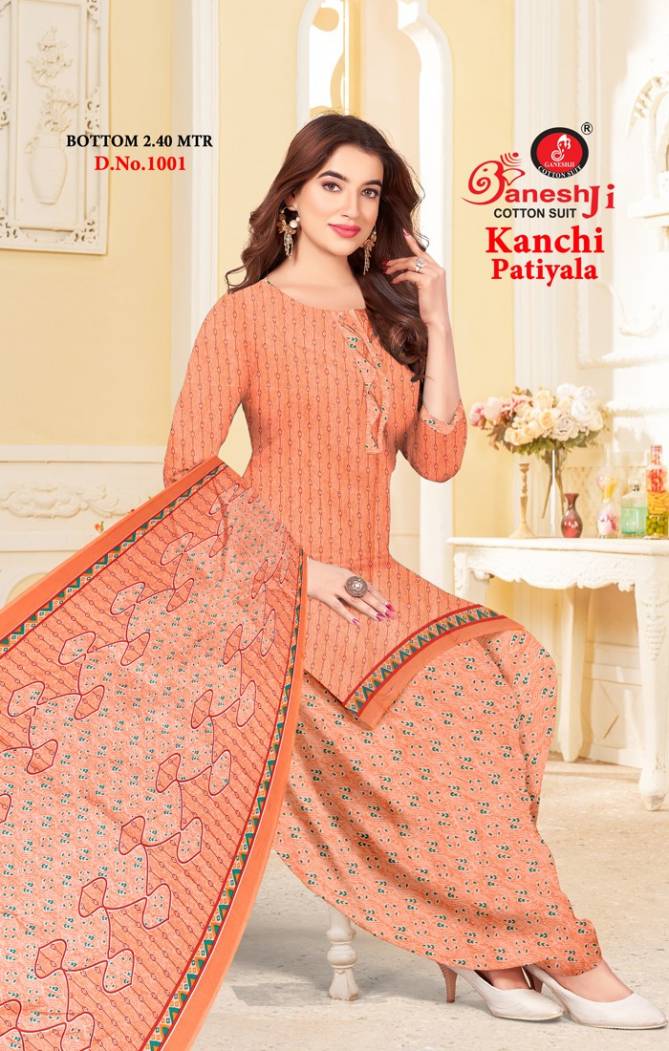 Kanchi Patiyala Vol 1 By Ganeshji Printed Indo Cotton Dress Material Wholesale Shop In Surat
